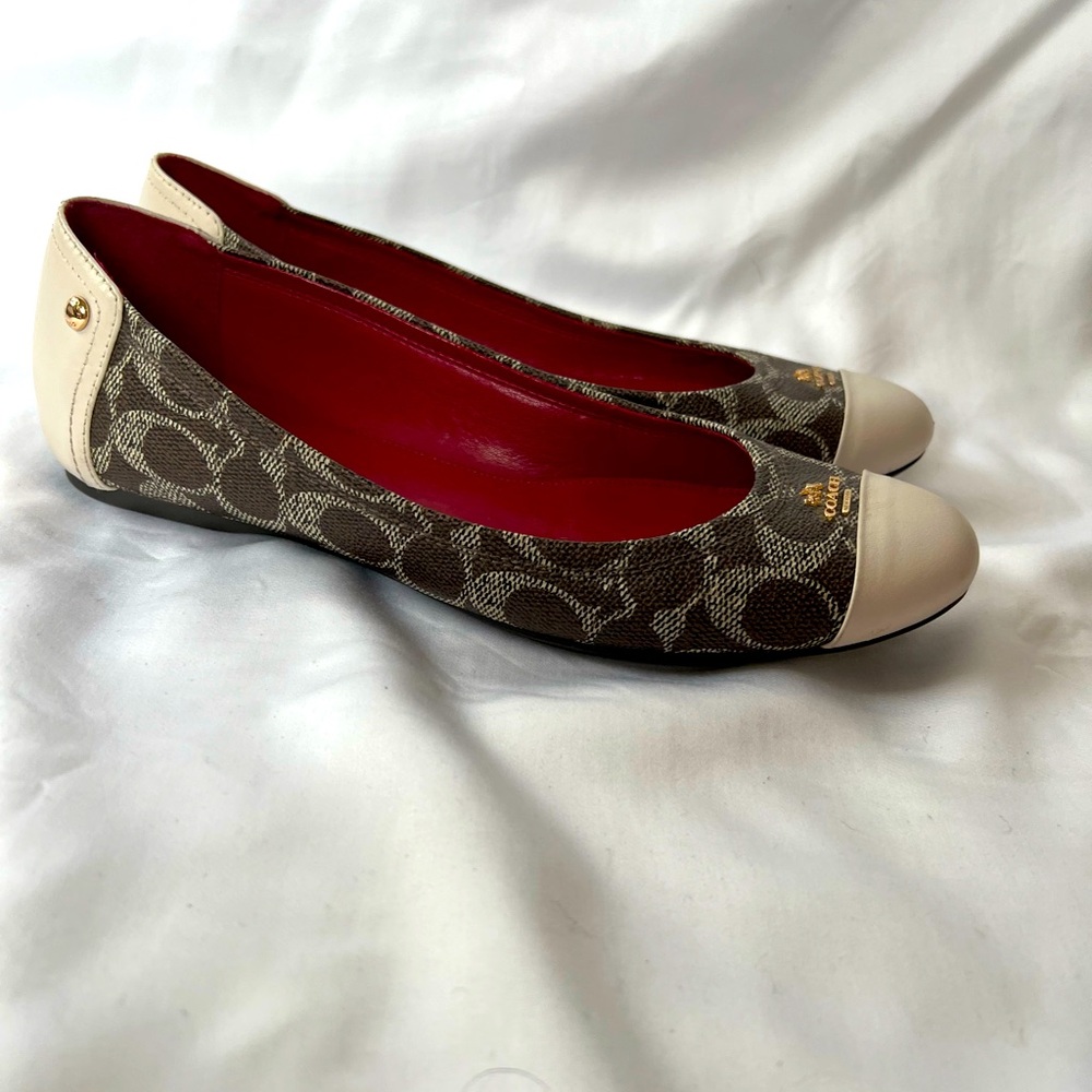 Coach Leather/Canvas Ballet Flats shoe size 9